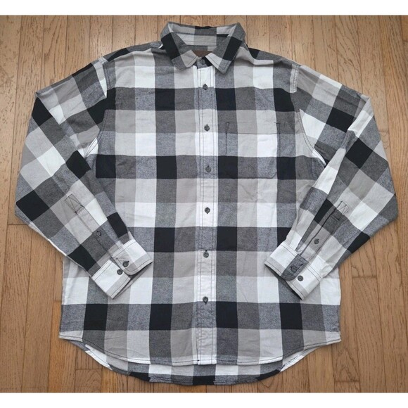 Woolrich Shirt Mens XL Plaid Twill Flannel Button Up Collared Outdoors Pocket - Picture 2 of 7
